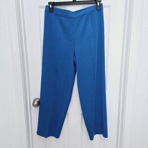 Misook Womens Size L Stretch Knit Pull on Blue Pants Elastic Waist